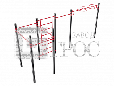 Комплекс рукоход-змеевик со шведской стенкой и 5 турниками - картинка для сайта о Кирове